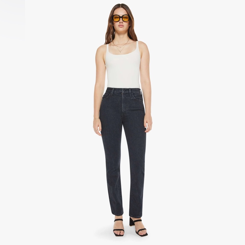 MOTHER Rider Skimp High Waisted Jeans - Black Wash NWT